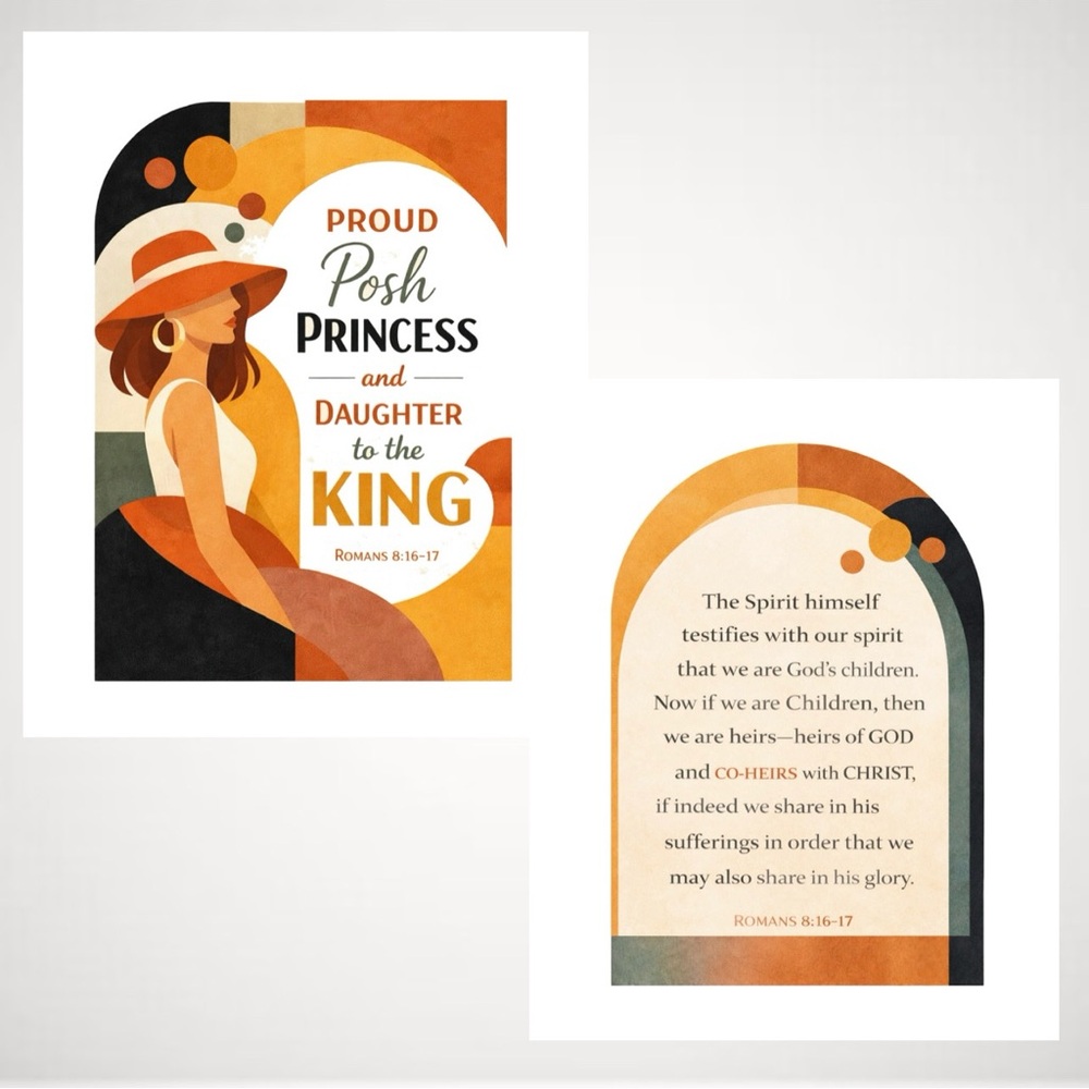 DDS 2-Set, Art Prints, 8x10, Bible Verse, Paper Print, Unframed, Posher Series